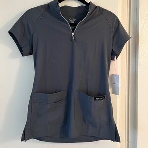 Koi Lite Women's Charcoal Short Sleeve Top